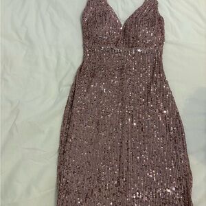 Emerald Sundae Sparkling Mauve Sequin Dress